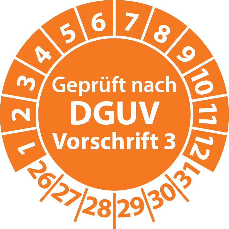 Geprüft nach DGUV Vorschrift 3 Grundplaketten, 70 x 40 mm Geprüft nach DGUV Vorschrift 3 Grundplaketten, 70 x 40 mm