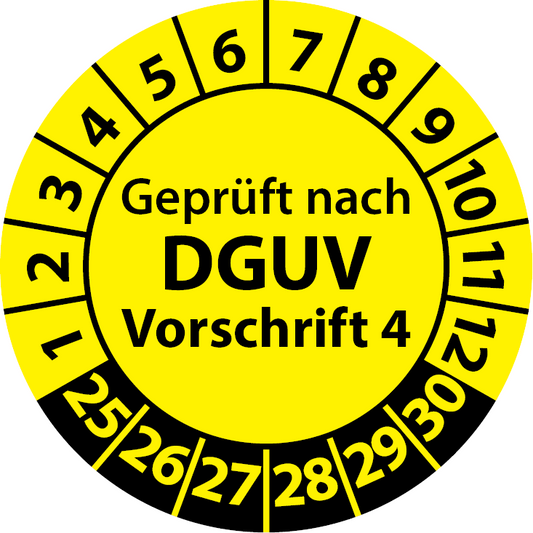 Prüfplaketten Geprüft nach DGUV Vorschrift 4 - Plakette DGUV V4
