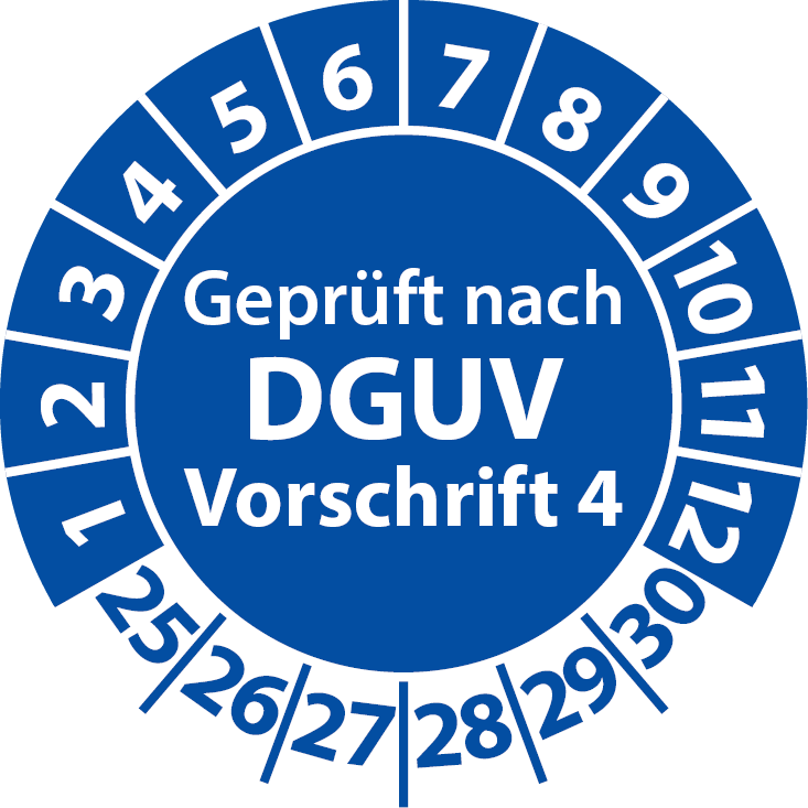 Prüfplakette DGUV V4