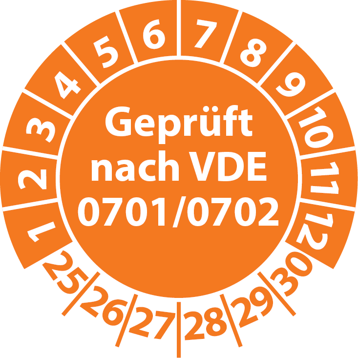 Prüfplaketten Geprüft nach VDE 0701 0702