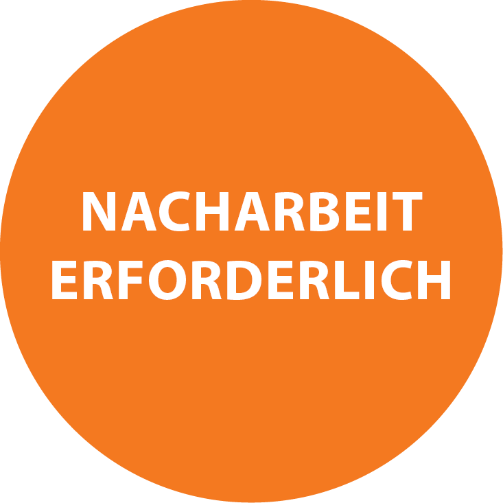 Nacharbeit erforderlich Aufkleber / Etiketten / Prüfplaketten