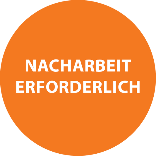 Nacharbeit erforderlich Aufkleber / Etiketten / Prüfplaketten
