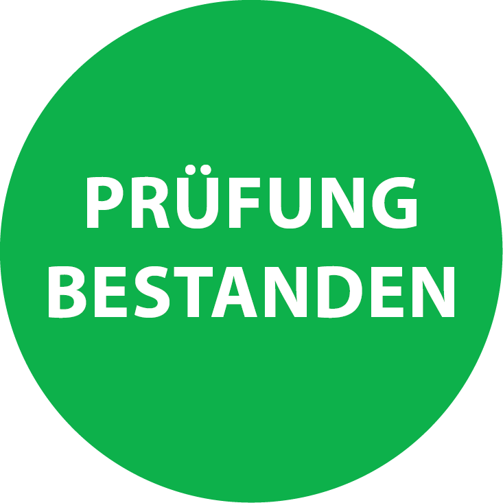Prüfung bestanden Aufkleber / Etiketten / Prüfplaketten