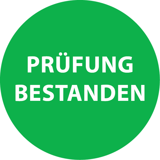 Prüfung bestanden Aufkleber / Etiketten / Prüfplaketten