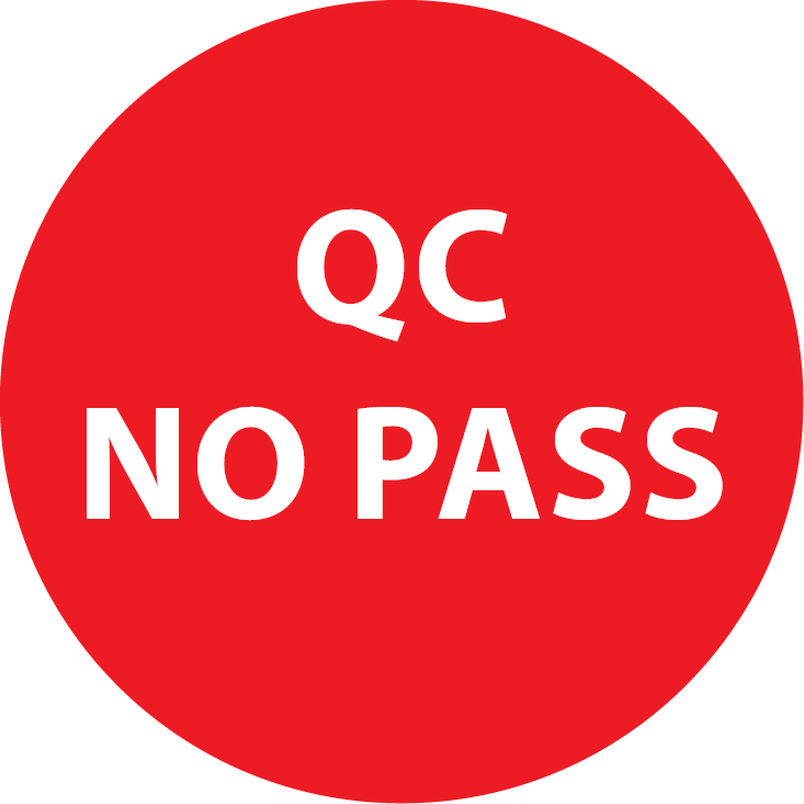QC NO PASS Aufkleber / Etiketten / Prüfplaketten Qualitätssicherung