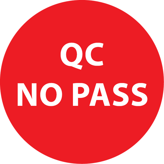 QC NO PASS Aufkleber / Etiketten / Prüfplaketten Qualitätssicherung