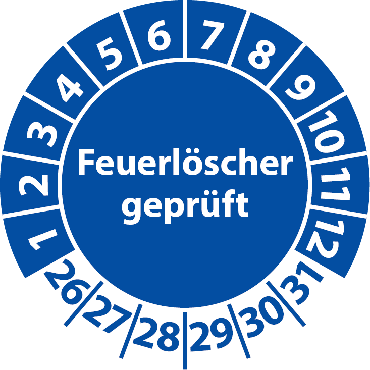 Prüfplaketten Feuerlöscher geprüft