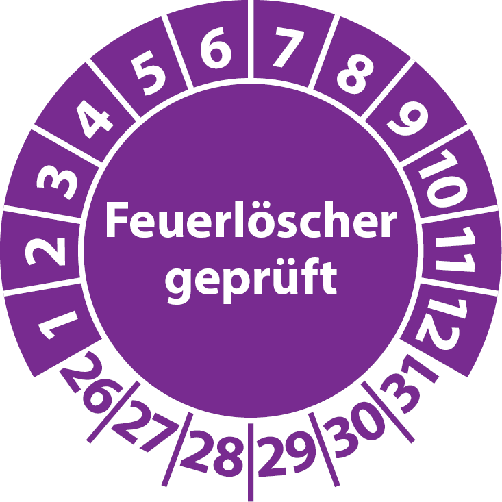 Prüfplaketten Feuerlöscher geprüft