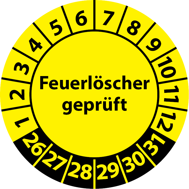 Prüfplaketten Feuerlöscher geprüft