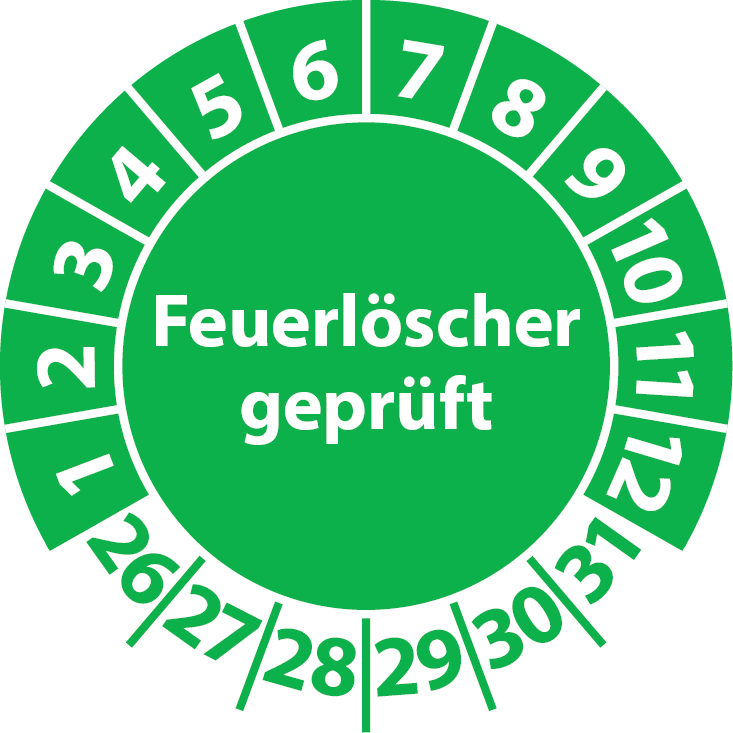 Prüfplaketten Feuerlöscher geprüft