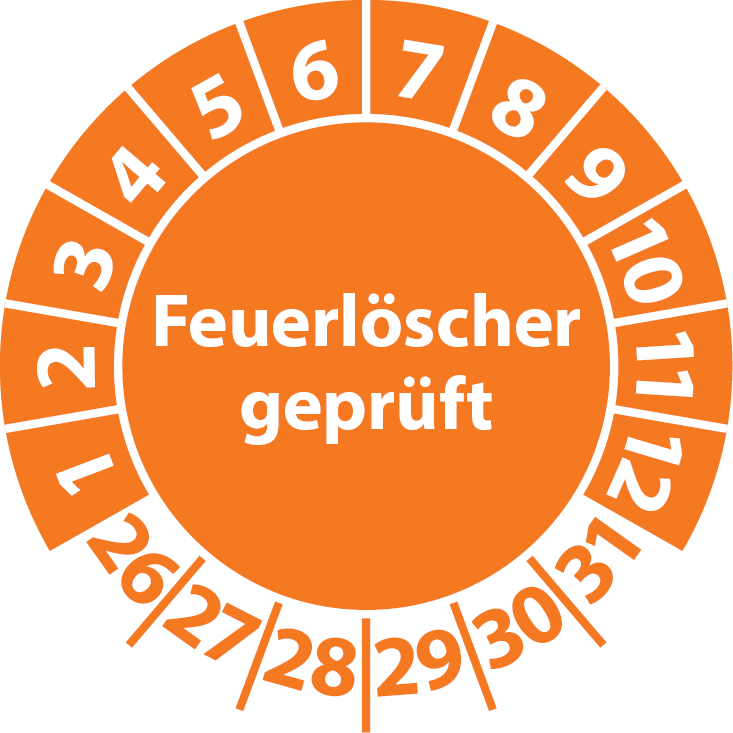 Prüfplaketten Feuerlöscher geprüft