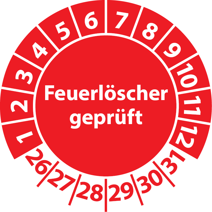Prüfplaketten Feuerlöscher geprüft