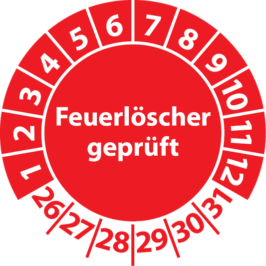 Prüfplaketten Feuerlöscher geprüft