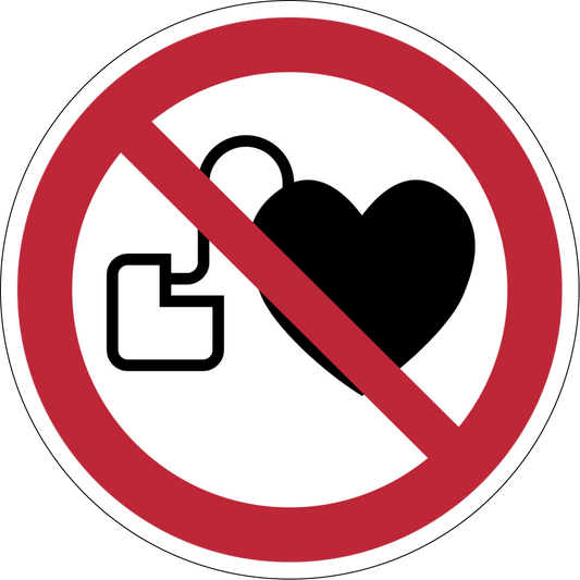 Verbotszeichen Aufkleber P007 Kein Zutritt für Personen mit Herzschrittmachern oder implantierten Defibrillatoren