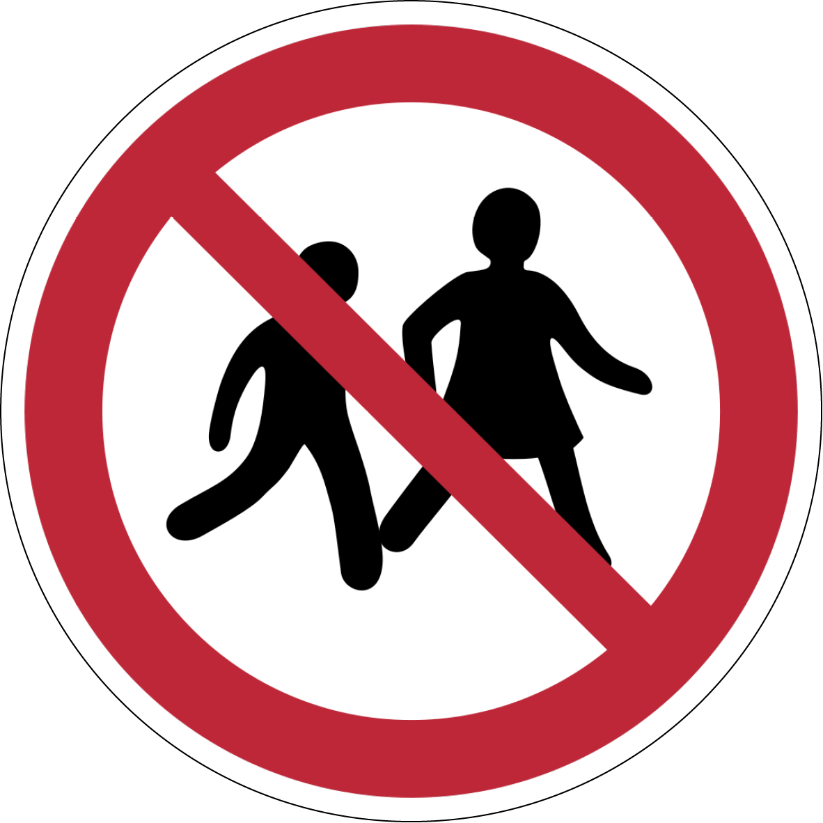 Verbotszeichen Aufkleber P036 Kein Zutritt für Kinder