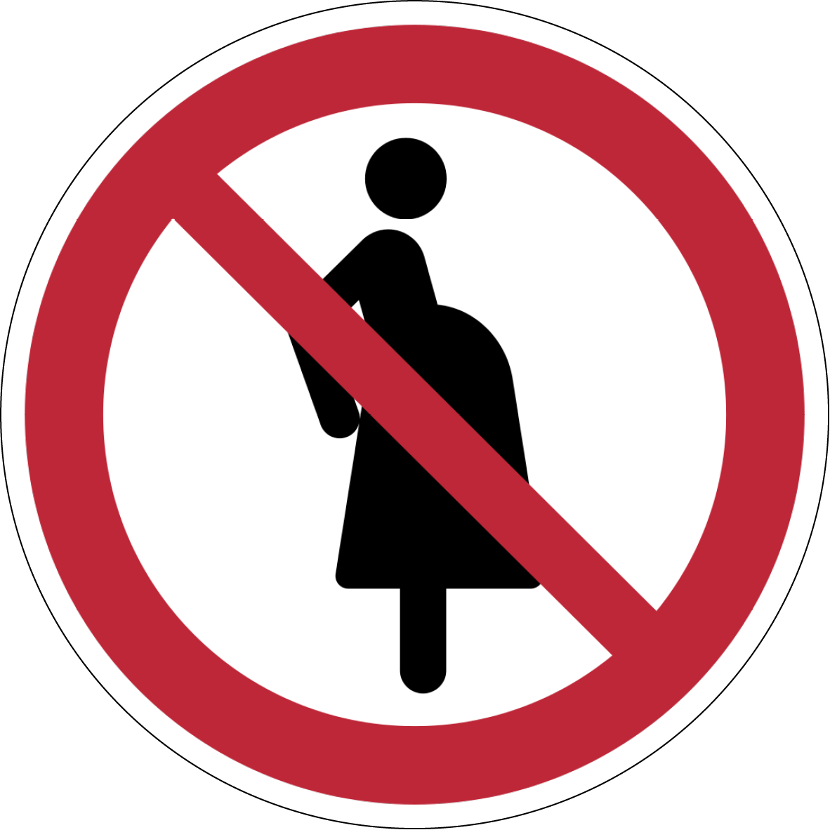 Verbotszeichen Aufkleber P042 Für schwangere Frauen verboten