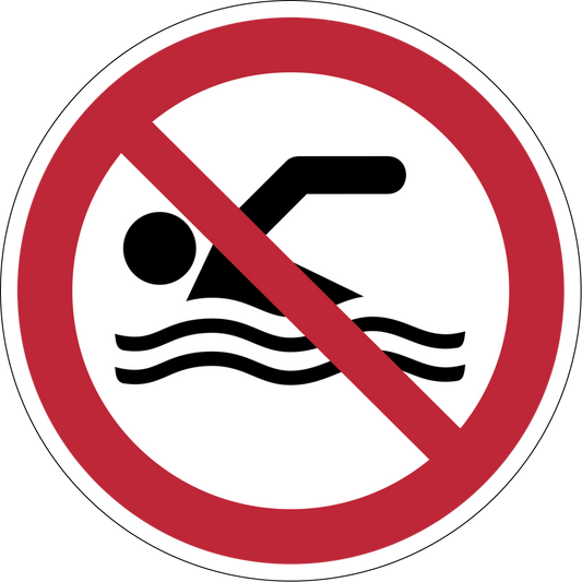 Verbotszeichen Aufkleber P049 Schwimmen verboten