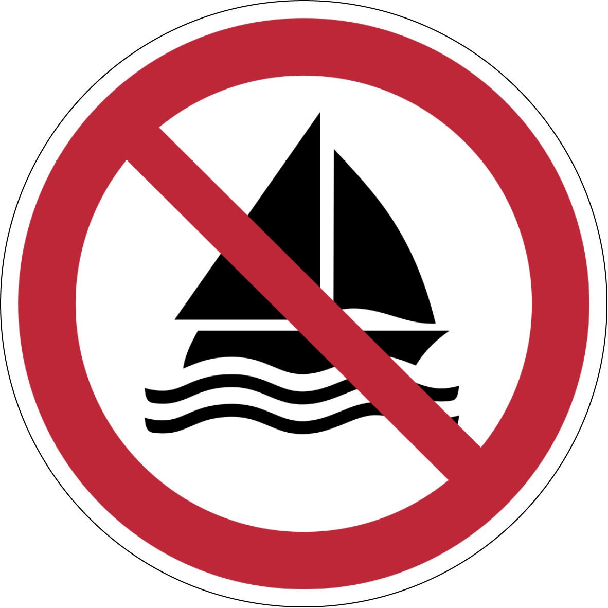 Verbotszeichen Aufkleber P053 Segeln verboten