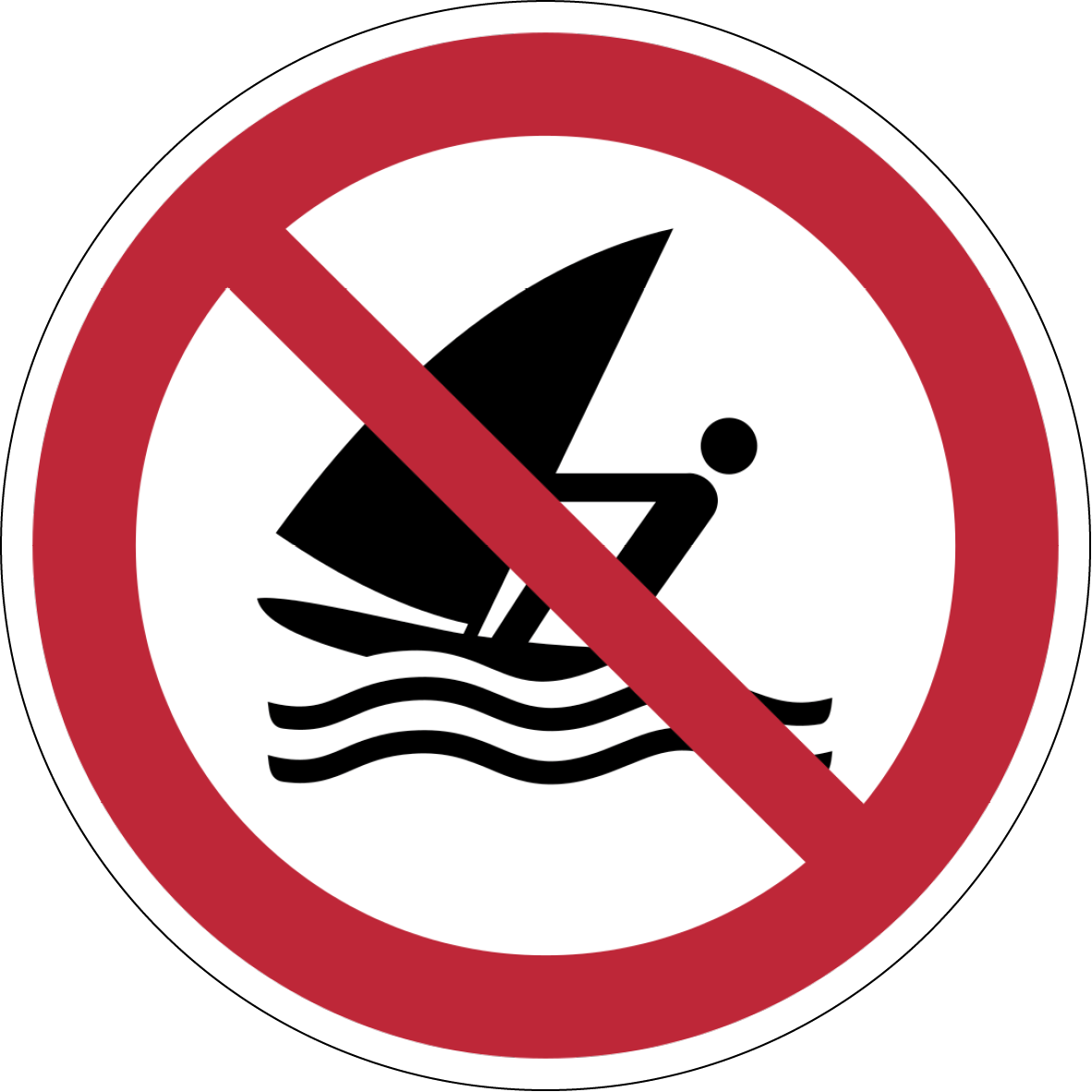 Verbotszeichen Aufkleber P054 Windsurfen verboten