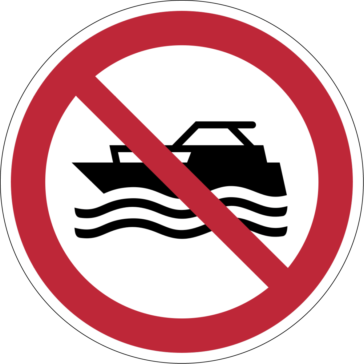 Verbotszeichen Aufkleber P056 Maschinenbetriebene Boote verboten