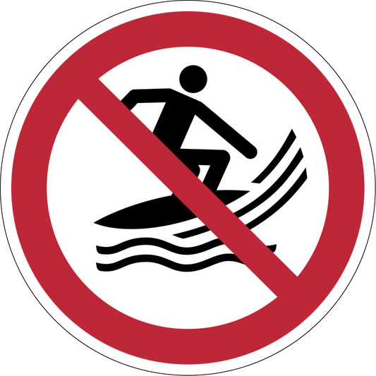 Verbotszeichen Aufkleber P059 Surfen verboten