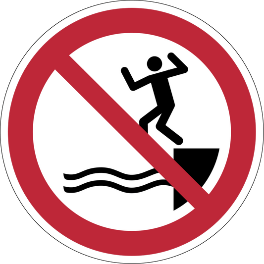 Verbotszeichen Aufkleber P061 In das Wasser springen verboten