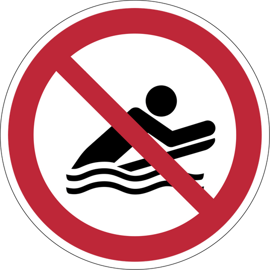 Verbotszeichen Aufkleber P063 Body-Boarding verboten