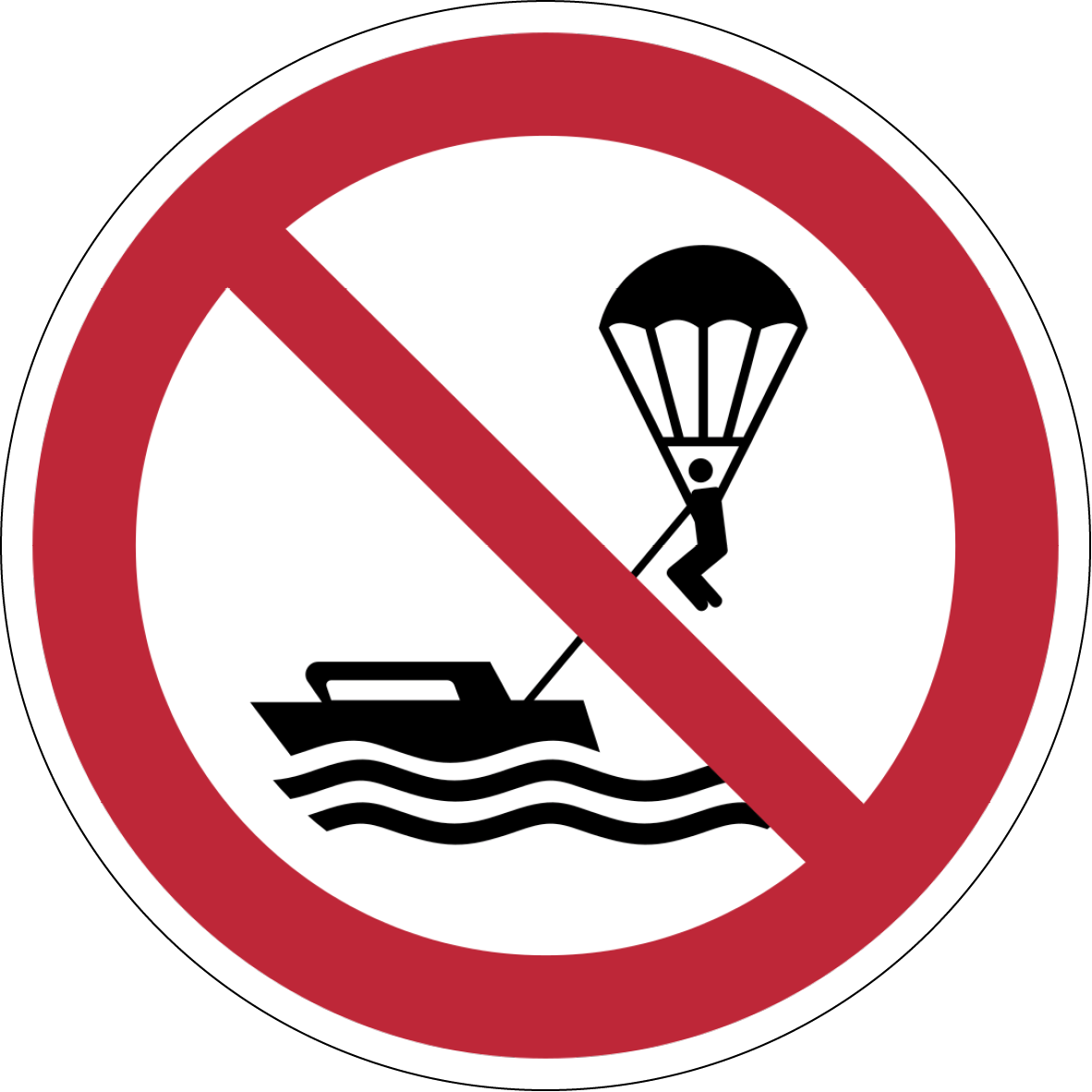 Verbotszeichen Aufkleber P066 Parasailing verboten