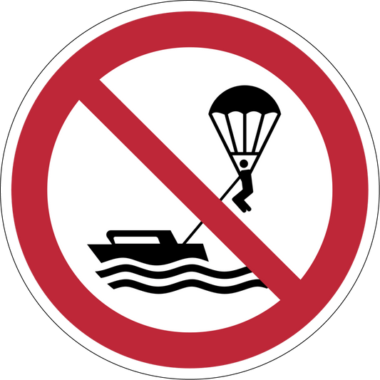 Verbotszeichen Aufkleber P066 Parasailing verboten