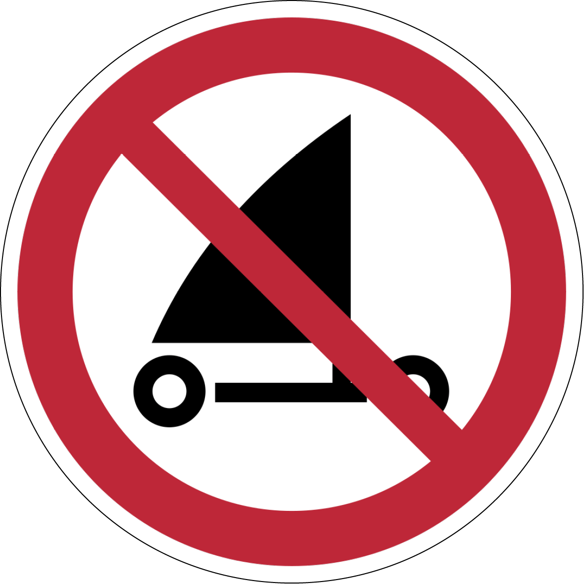 Verbotszeichen Aufkleber P067 Strandsegeln verboten
