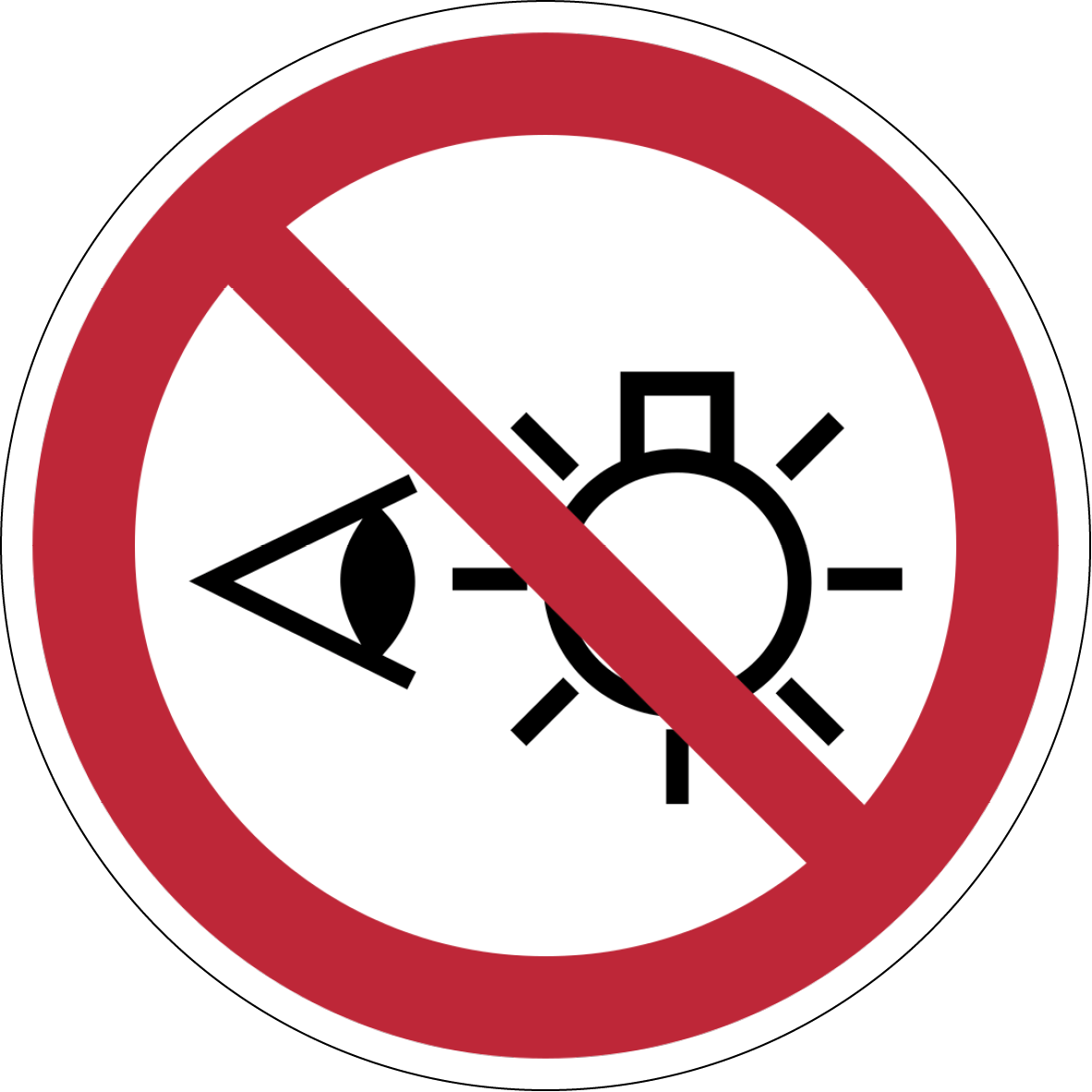 Verbotszeichen Aufkleber P075 Nicht in die Lichtquelle schauen