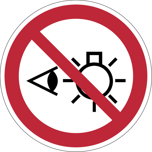Verbotszeichen Aufkleber P075 Nicht in die Lichtquelle schauen