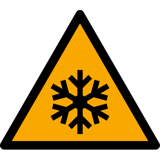Warnzeichen Aufkleber W010 Warnung vor niedriger Temperatur/Kälte