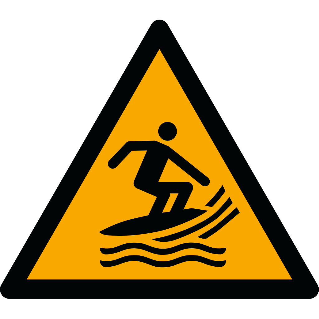 Warnzeichen W046 Warnung vor Surfsportgebiet