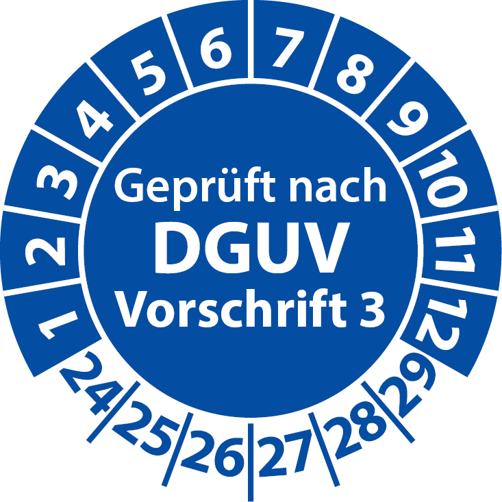 1000 Prüfplaketten für DGUV V3 Vorschrift 3 30mm rot nächste Prüfung 2023-2028 1000 Stück, rot 